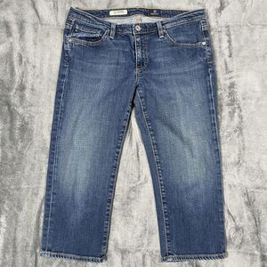 AG Adriano Goldschmied Jeans Womens 30 Blue Cropped The Maiden Cigarette Crop